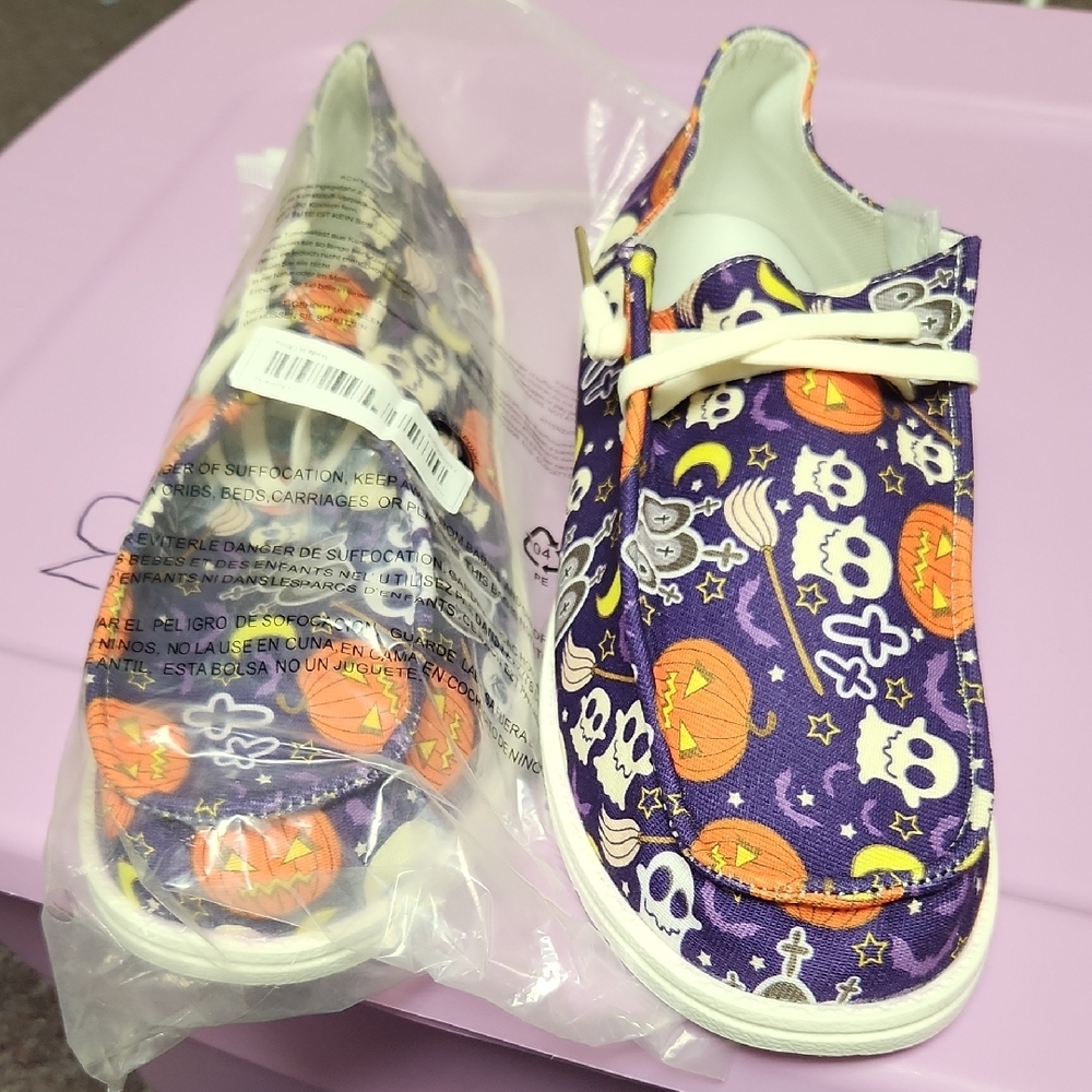 Purple Halloween Themed Sneakers